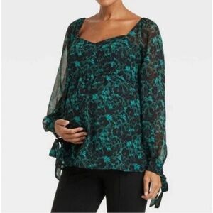 isabel maternity blouse shirt size medium - new with tags - green
